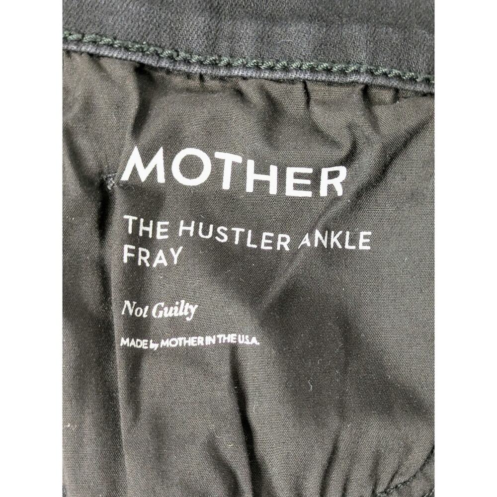 MOTHER Hustler Ankle Fray Jeans 30 Black High Rise Crop Raw Hem Not Guilty - Picture 3 of 15